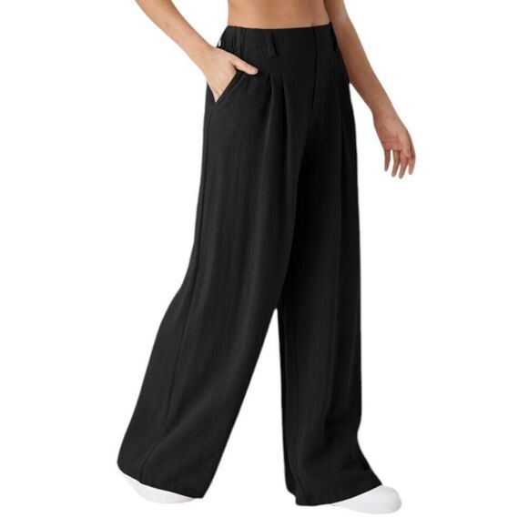 Size M (Regular) Halara High Waisted Plicated Side Pocket Wide Leg Palazzo Pants - Picture 1 of 8